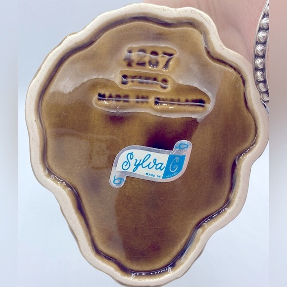 Vintage Ceramic 1950s Sylvac Tree Stump Planter With Fawn 4287 Original Sticker - Picture 4 of 9